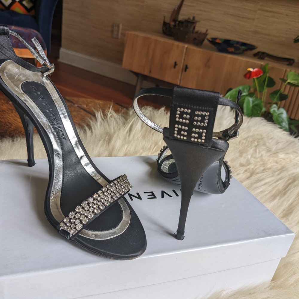 Givenchy Black Stiletto Heels with Silver Accents